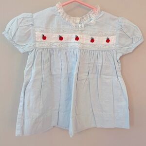 Grace & James Light Blue Dress with Embroidered Pumpkins and Lace Size 9 Months